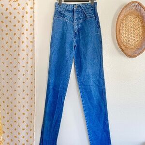 Vintage Western Wranglers High Waisted Women's 3/4 Made in USA 100% Cotton